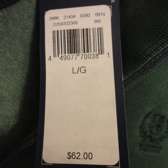 NWT Izod Green zip front Size L Pullover Shirt - Picture 5 of 7